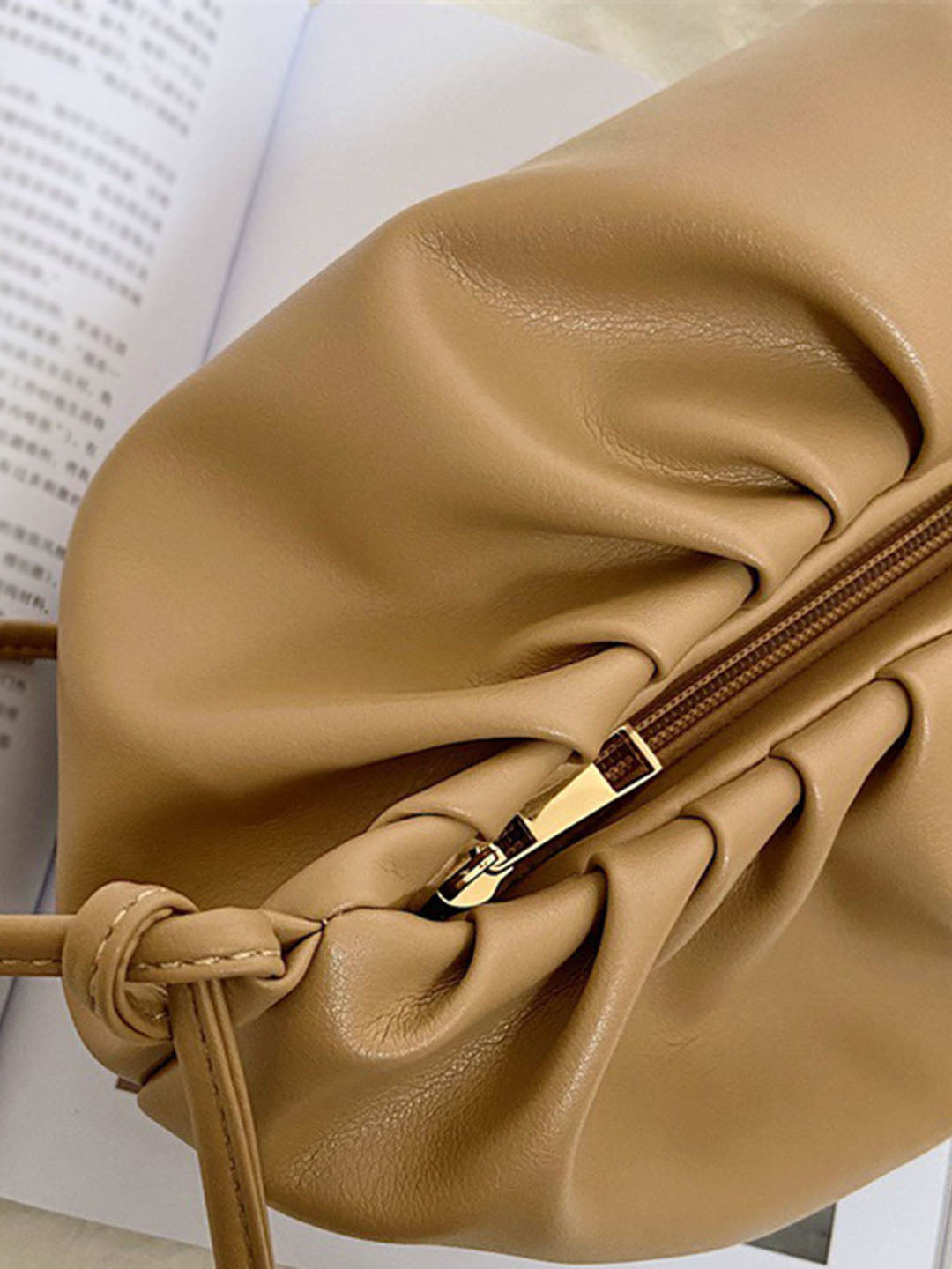 Women's Golden Chain Sling Bag-Brown