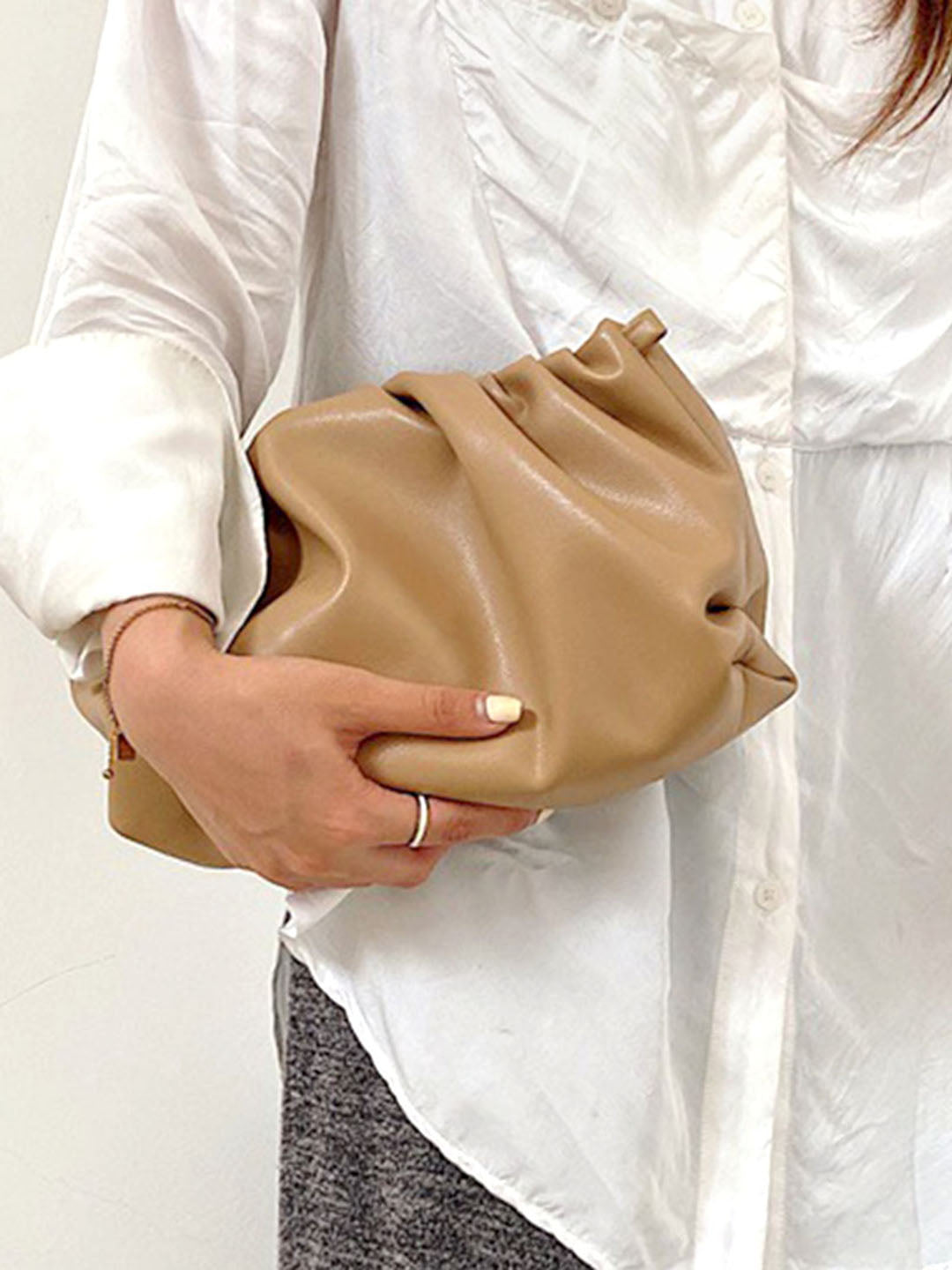 Women's Golden Chain Sling Bag-Brown