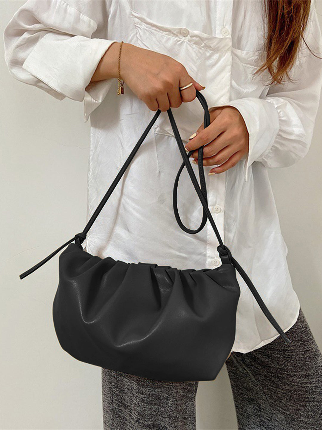 Women's Golden Chain Sling Bag- Black