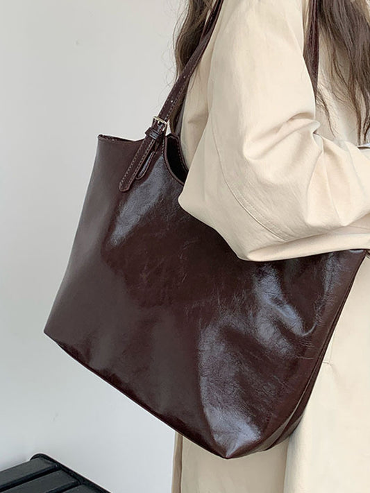 Evee Textured Dark Brown Tote