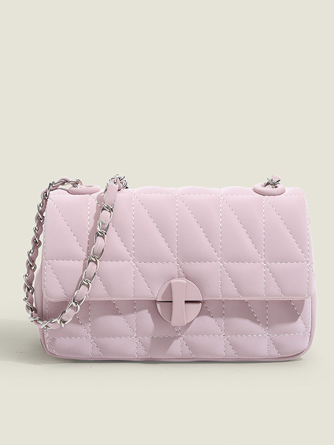 Women's Textured Silver Chain Sling Bag-Pink