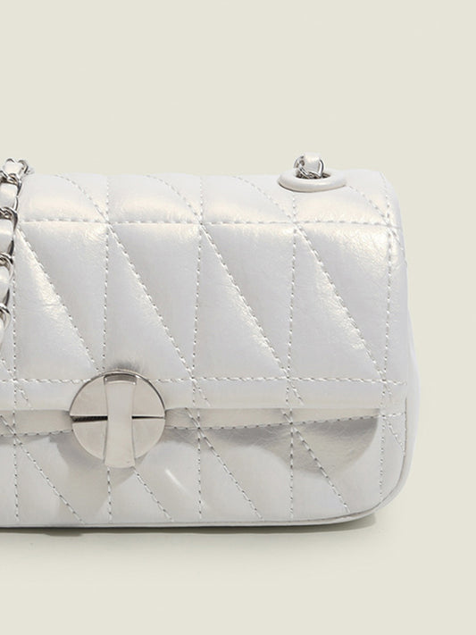 Silver Chain Sling - White