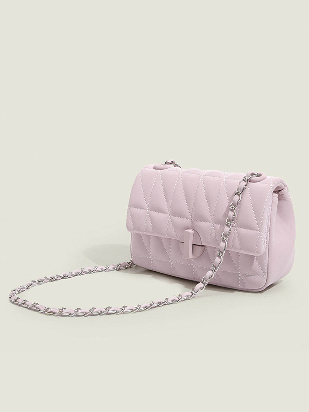 Women's Textured Silver Chain Sling Bag-Pink