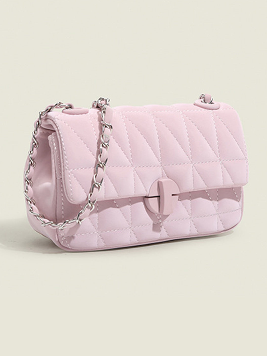 Women's Textured Silver Chain Sling Bag-Pink