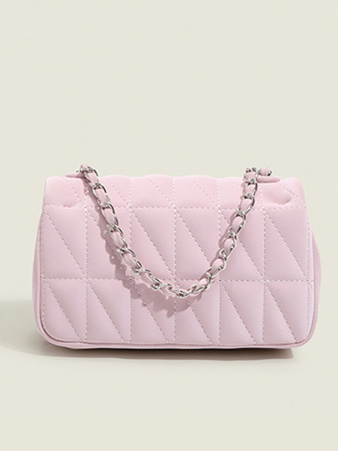 Women's Textured Silver Chain Sling Bag-Pink