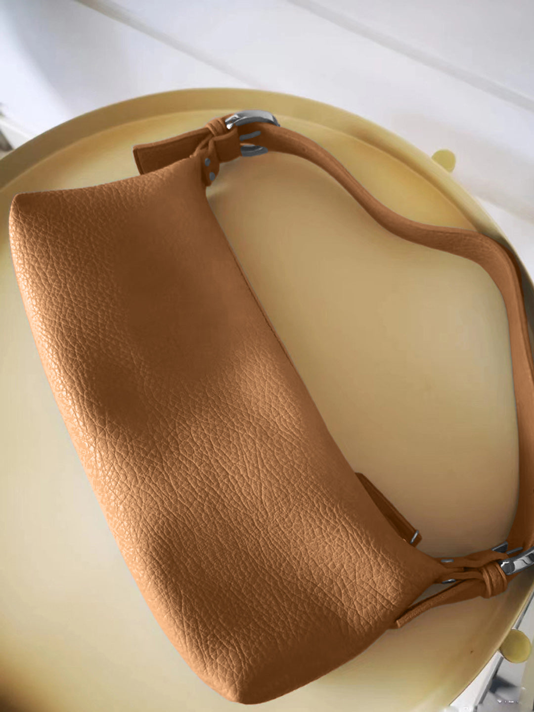 Women's Textured Solid Sling Bag- Khaki