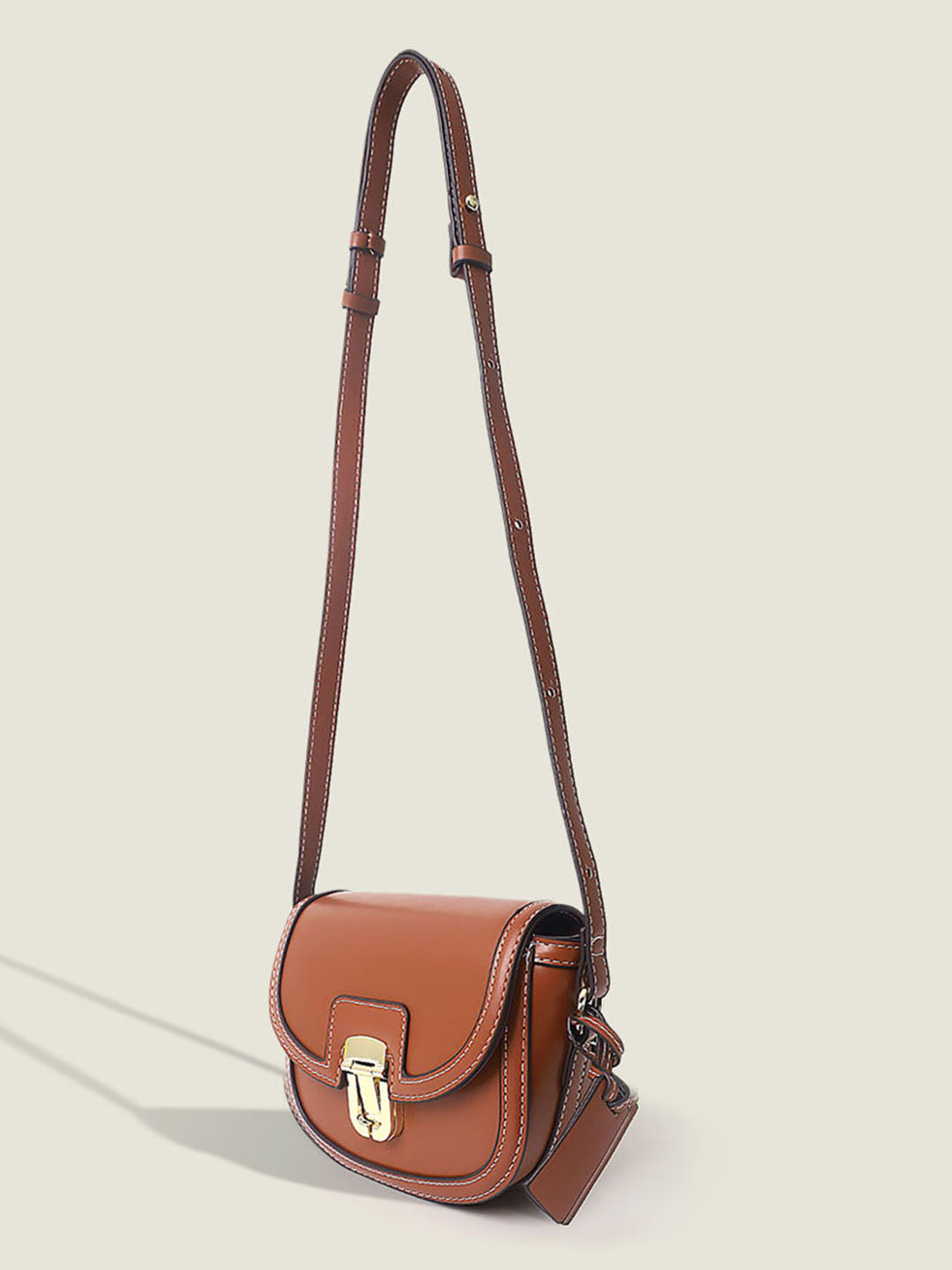 Women's Solid Sling Bag-Brown