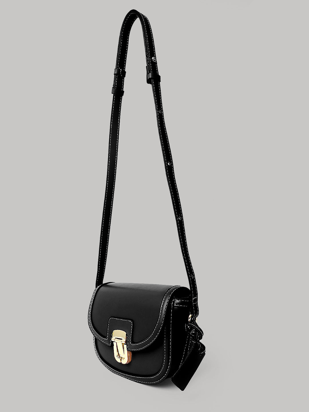 Women's Solid Sling Bag- Black