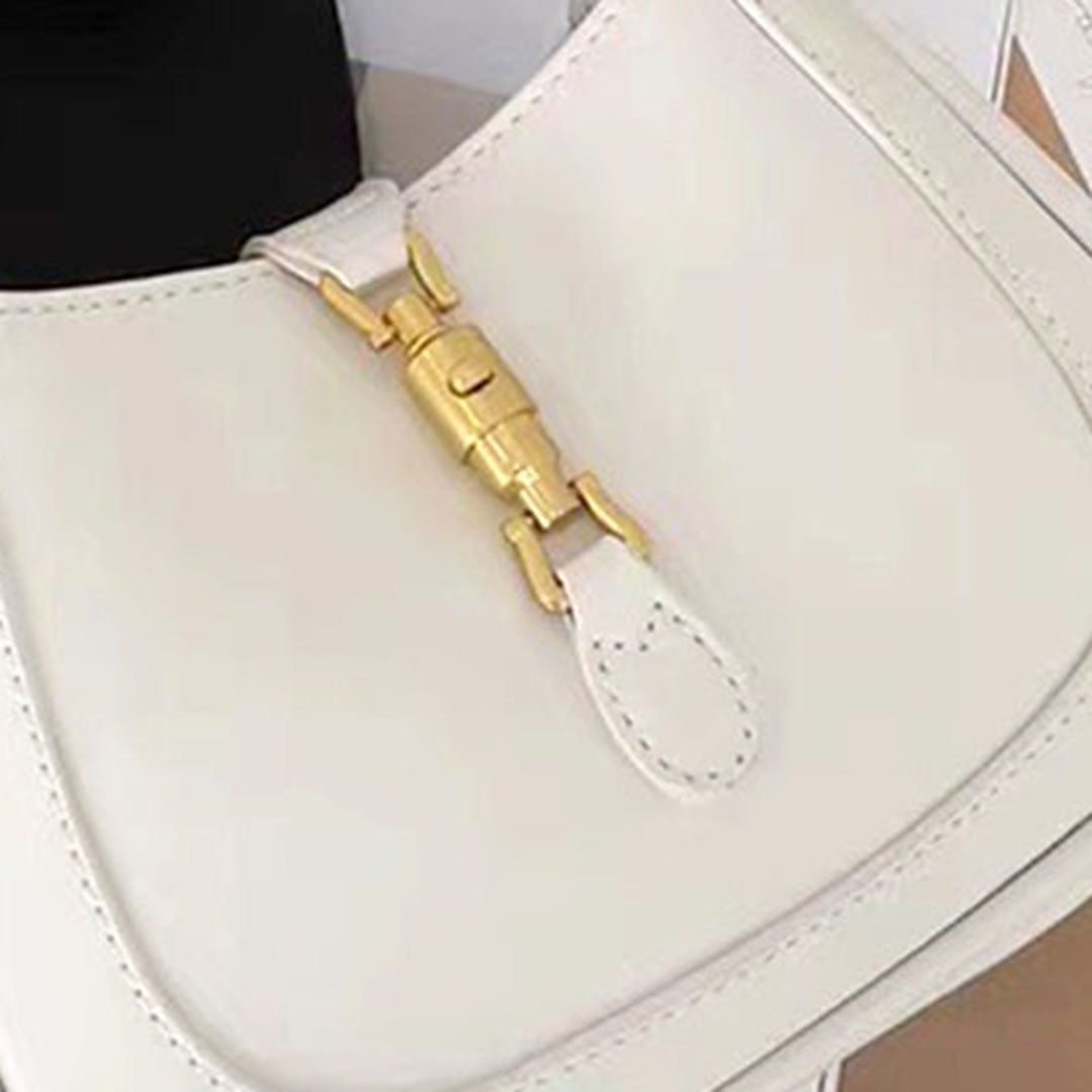 Women's Solid Pu Leather Sling Bag-White
