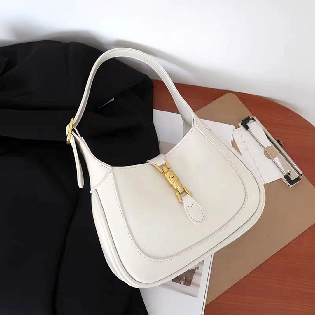 Women's Solid Pu Leather Sling Bag-White