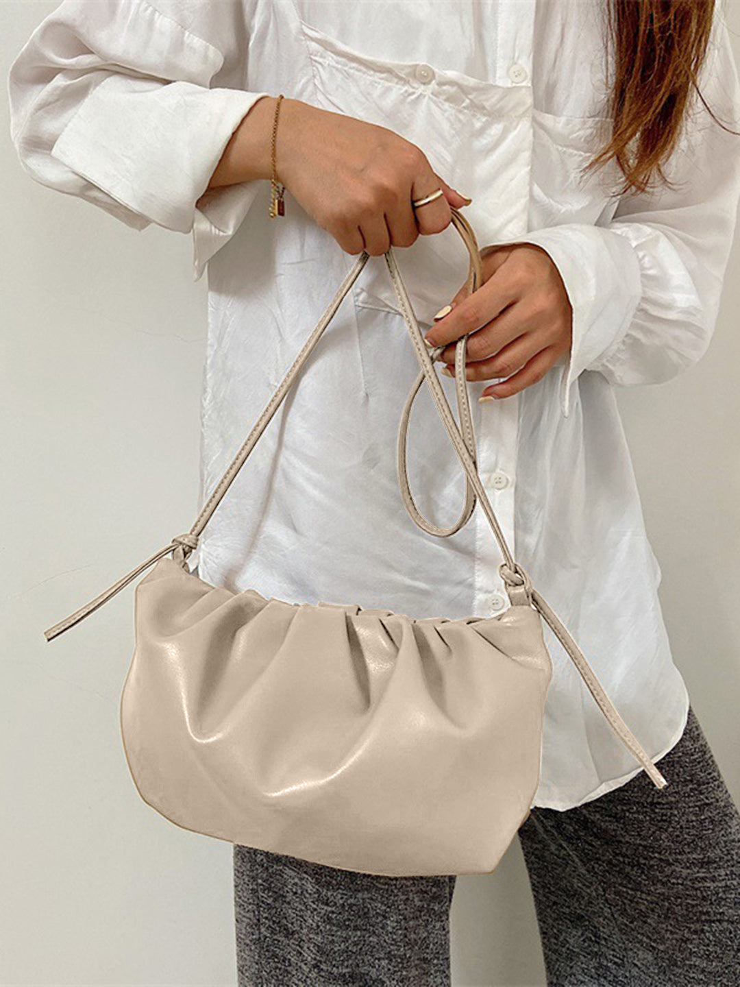 Golden Chain Sling Bag- White