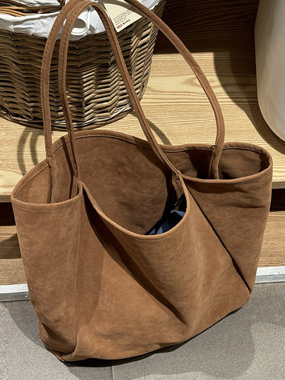 Evee Velvet Brown Tote