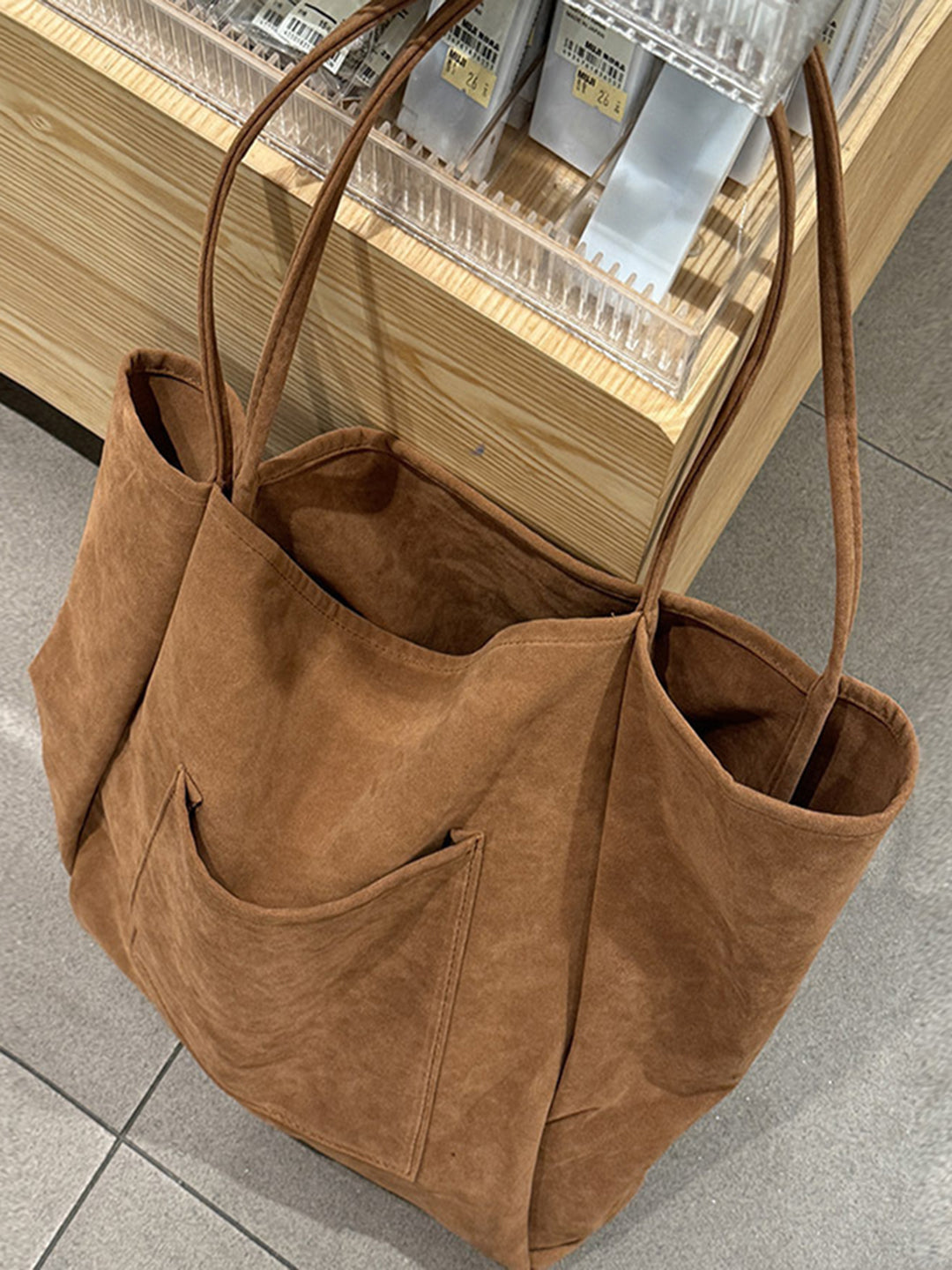 Evee Velvet Brown Tote