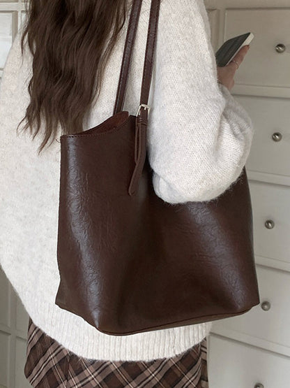 Evee Textured Brown Tote